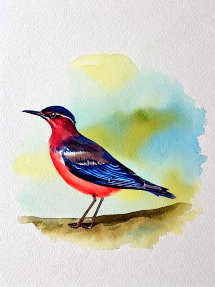 Dipper Watercolour Bird