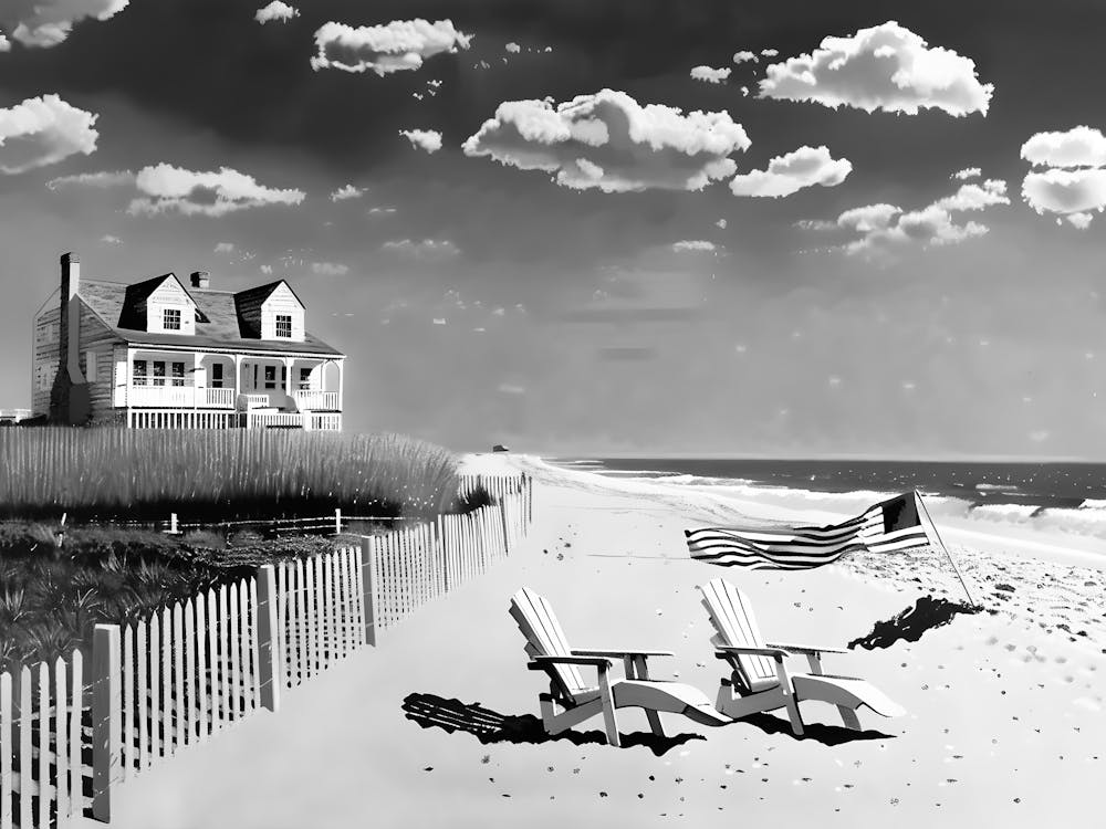 Black And White Beach House