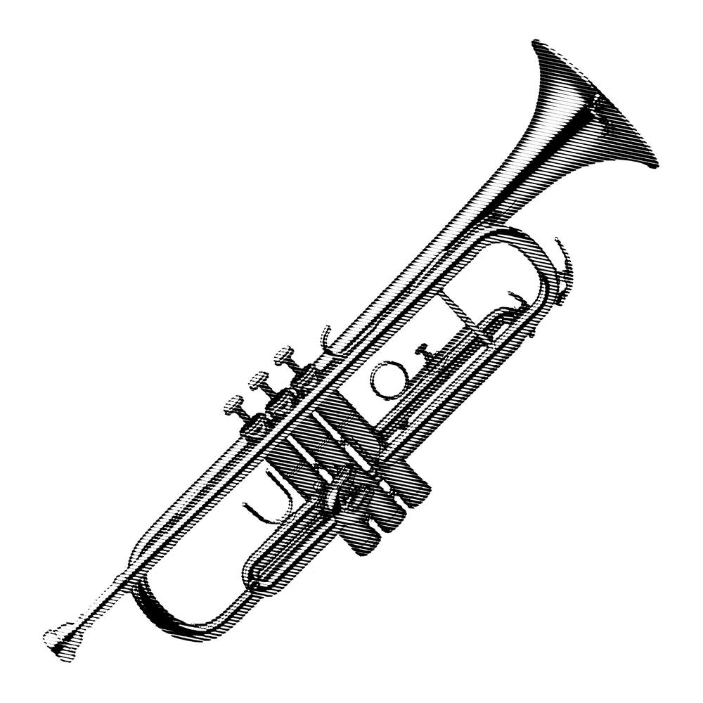 Trumpet Line Art 6