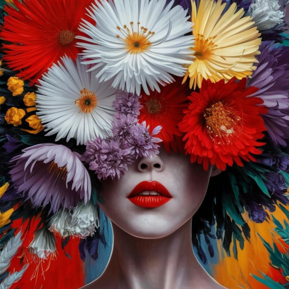 Flowers On A Woman'S Head