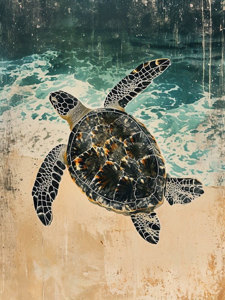 Vintage Sea Turtle Scrapbook Inspired 1
