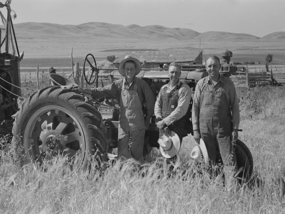 Fsa (Farm Security Administration) Cooperative Tractor And Mormon Farmer Members, Box Elder County, Utah By