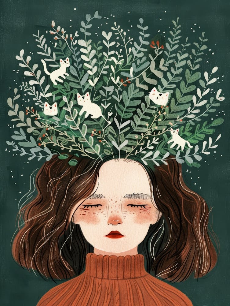Girl With Flowers On Her Head 13