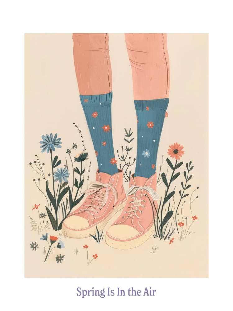 Spring In In The Air Pink Shoes And Wild Flowers 9