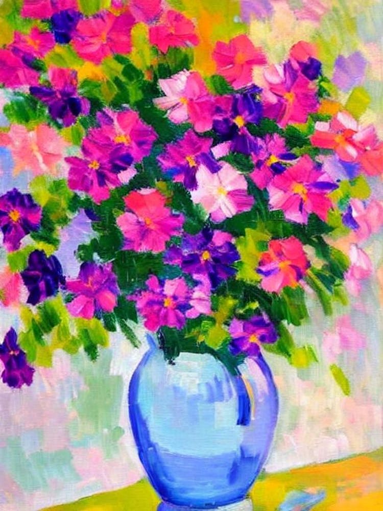 Phlox Floral Abstract Block Colour 2 Flower