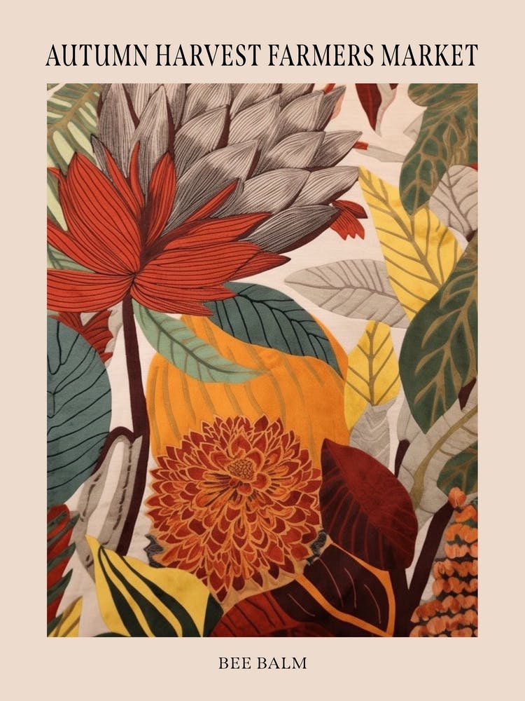 Fall Botanicals Bee Balm 2 Poster