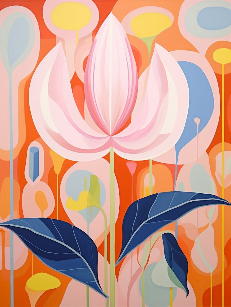 Tulip 1 Hilma Af Klint Inspired Pastel Flower Painting