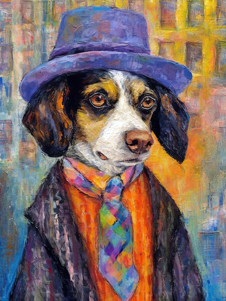 Dog'S Vogue Canvas; A Wagging Masterpiece