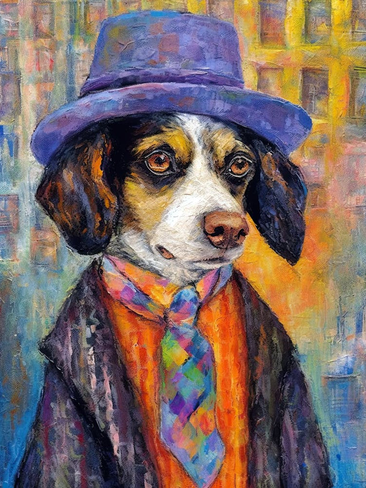 Dog'S Vogue Canvas; A Wagging Masterpiece