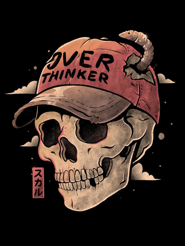 Overthinker Skull Dark Sarcastic Ironic 1