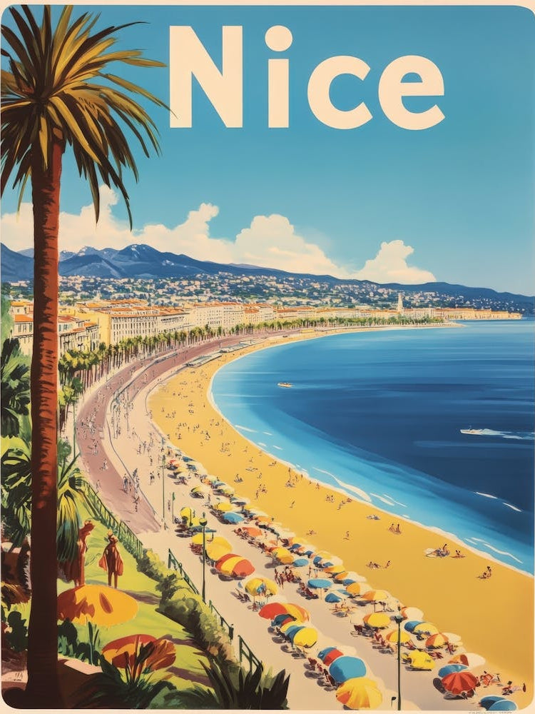 Aihrgdesign A Vintage Travel Poster Of Nice 1