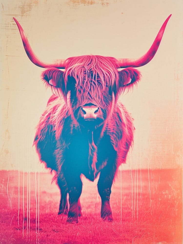 Highland Cattle Polaroid Inspired 4