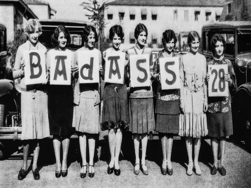 Badass Girls Vintage Black and White Photo