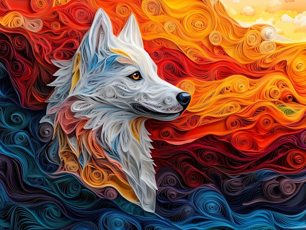 Samoyed Paper Quilling Dog Portrait