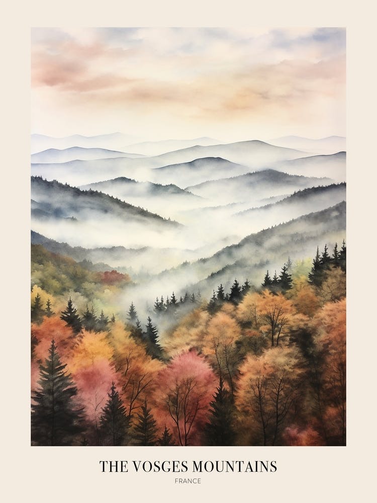 Autumn Forest Landscape The Vosges Mountains France Poster