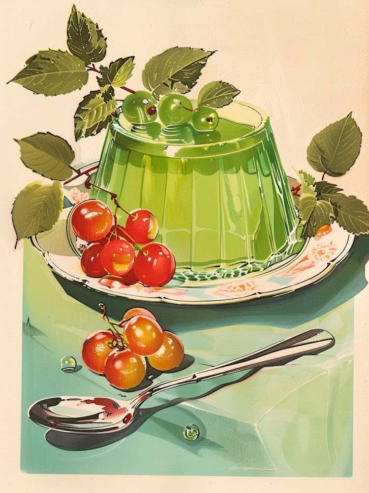 Retro Bright Green Jelly Vintage Cookbook Inspired 4