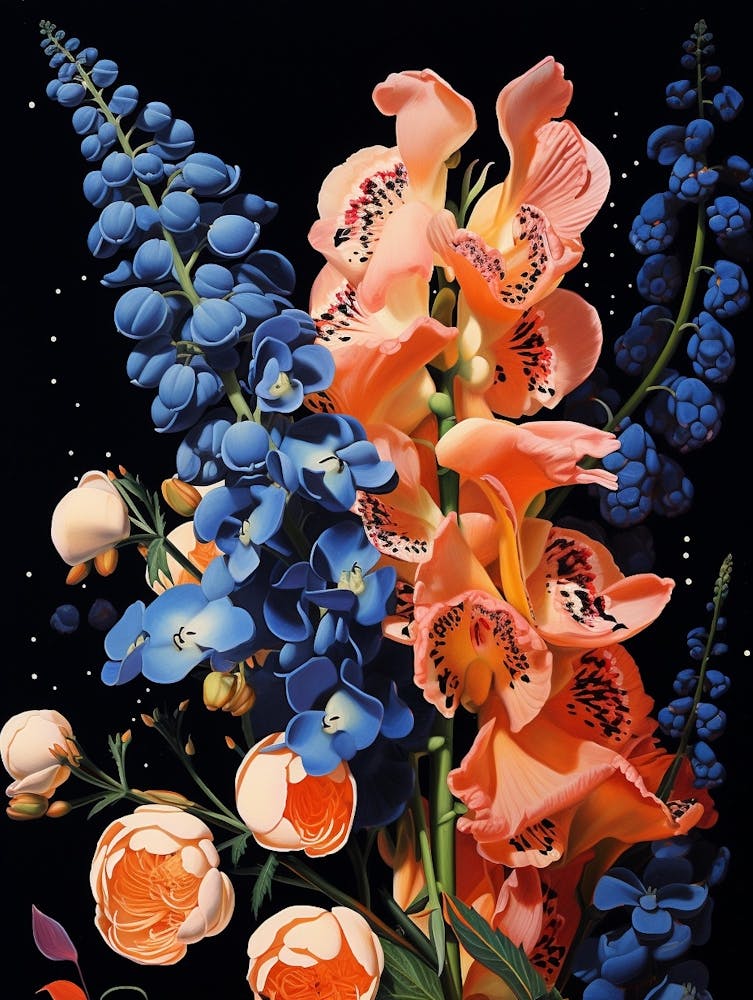 Surreal Florals Snapdragon 3 Flower Painting