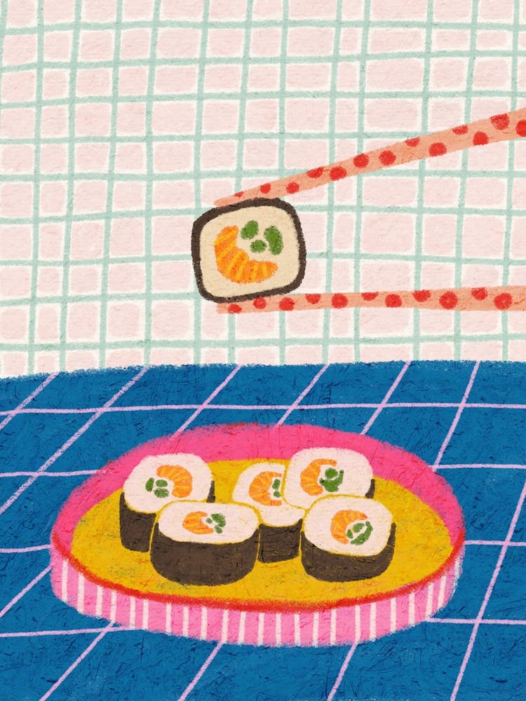 Sushi And Chopsticks