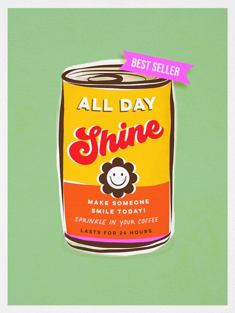 Pop Art Smiley ‘CAN DO’ art - ALL DAY SHINE Positive words