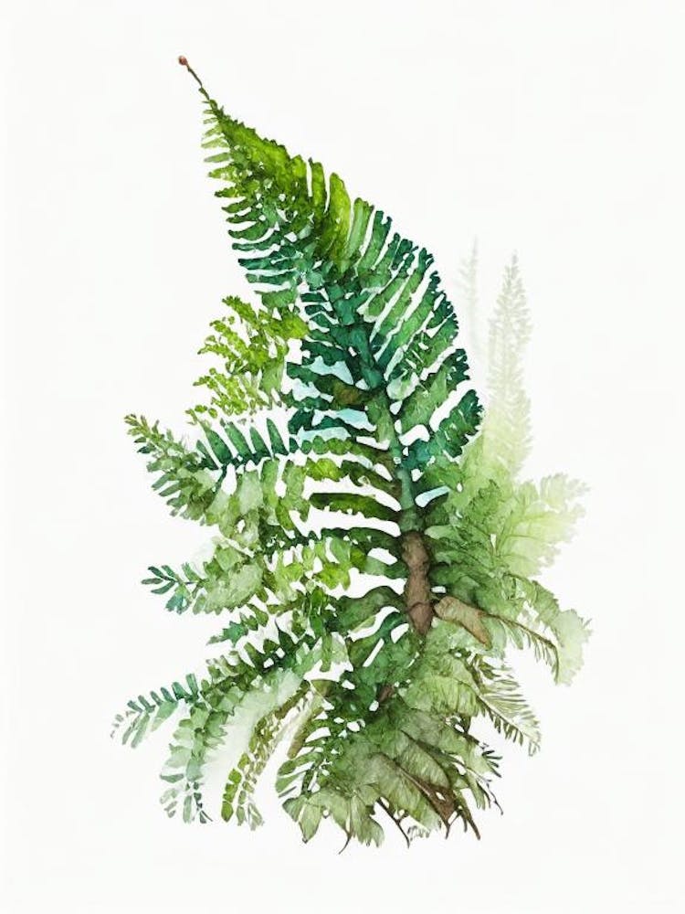 Dwarf Tree Fern 3 Watercolour
