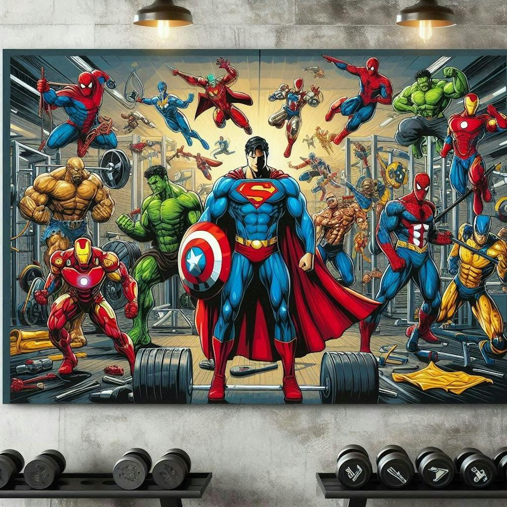 Marvel Superheroes Gym Wall Art