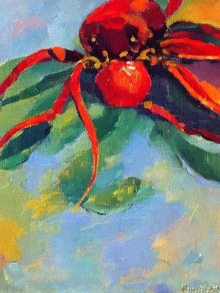 Red Jamaican Crab Matisse Inspired