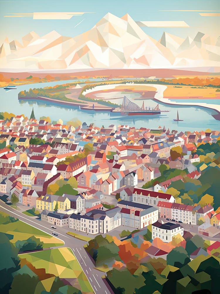 Nantes, France, Geometric Illustration 4