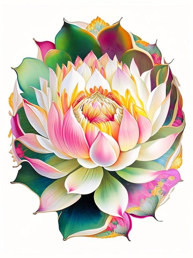 Sacred Lotus Decoupage 1