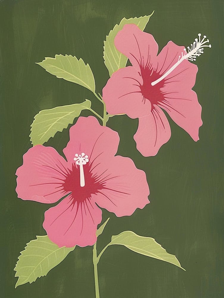 Pink & Green Hibiscus 2