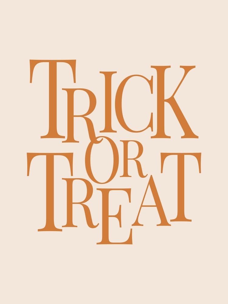 Typographie Moderne « Trick or Treat » - Orange & Blanc