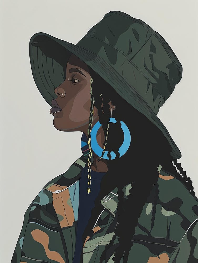 African Woman In Camouflage