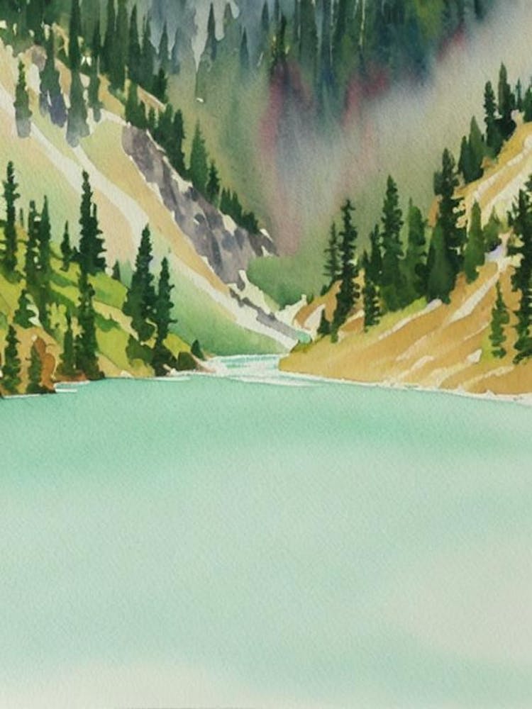 Yellowstone National Park United States Of America Water Colour Poster