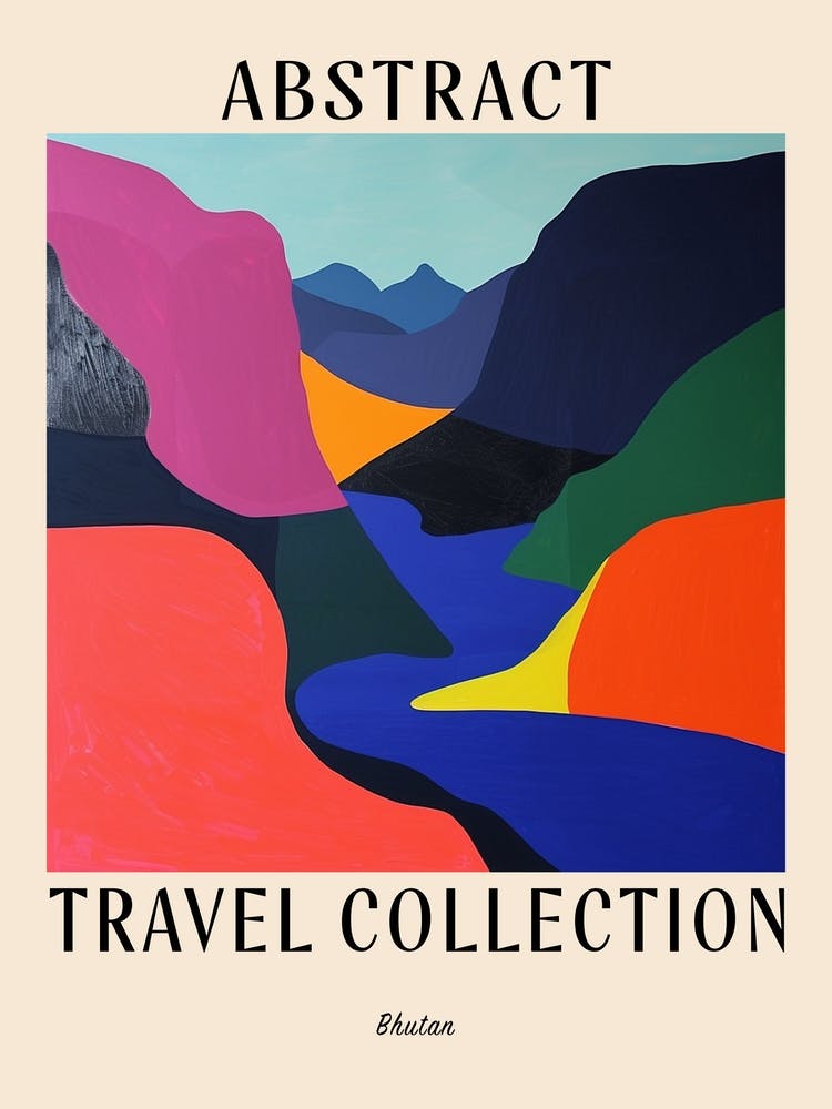 Abstract Travel Collection Poster Bhutan 4