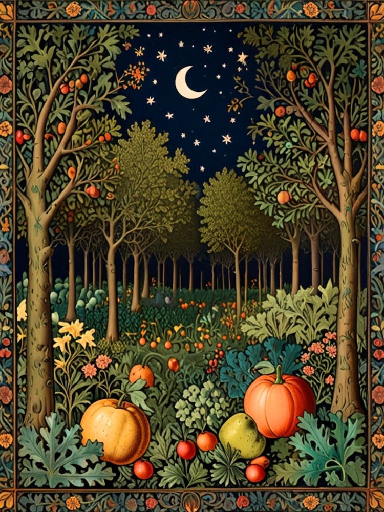 William Morris Pumpkins In The Forest 1