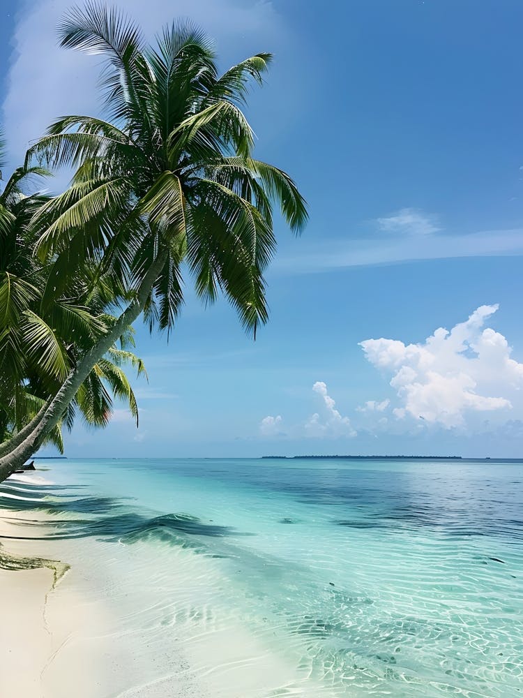 Tropical Beach With Palm Trees 1