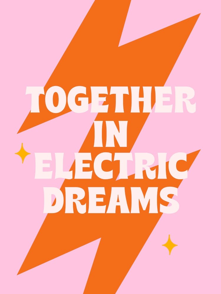 Red And Pink Typographic Together In Electric Dreams