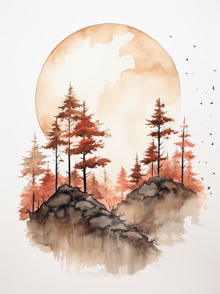 Watercolour Of Sinharaja Forest Reserve   Sri Lanka 2