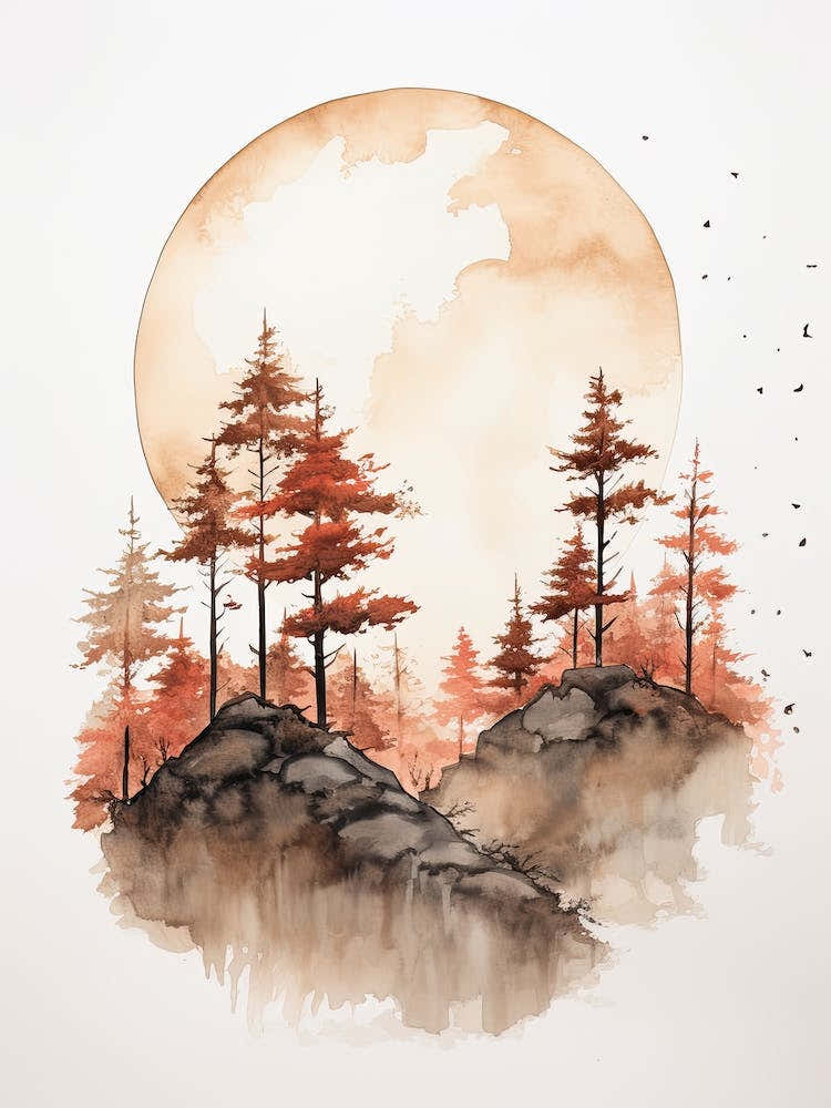 Watercolour Of Sinharaja Forest Reserve   Sri Lanka 2