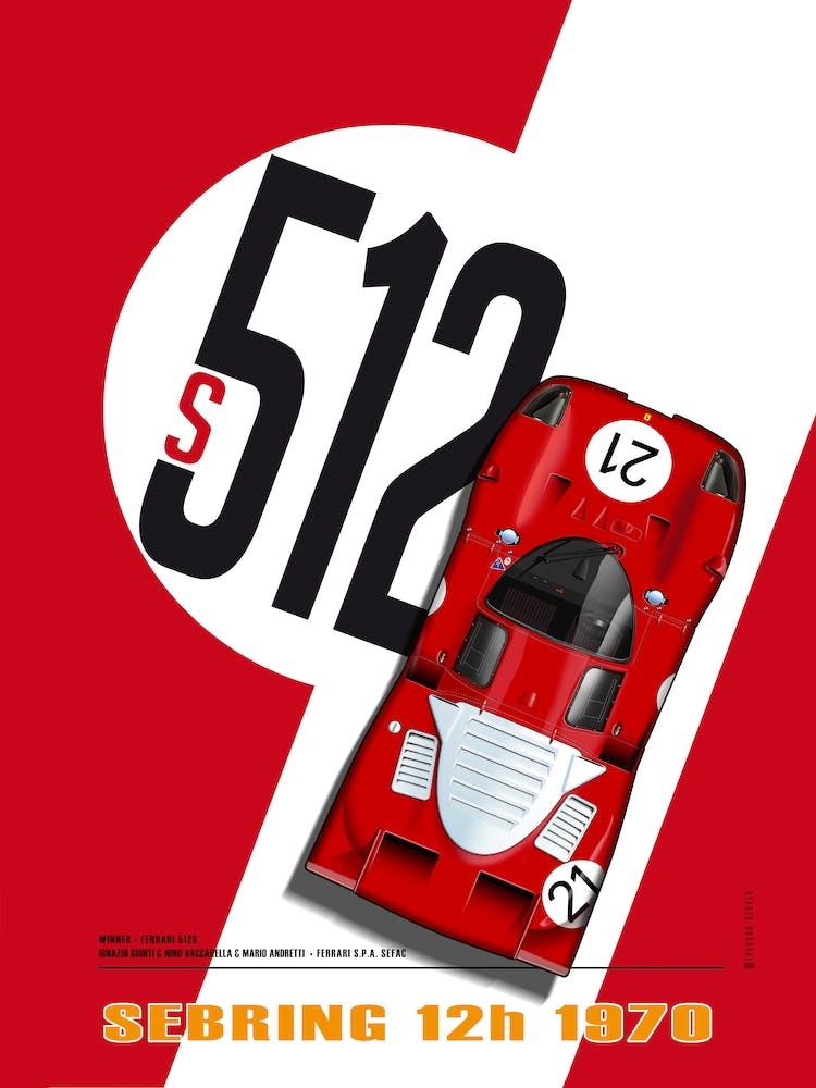 Sebring 1970, F 512, Vaccarella Andretti