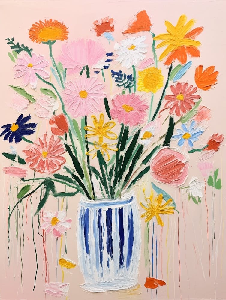 Flower Painting Fauvist Style Cosmos 2