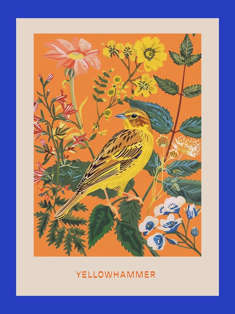 Spring Birds Poster Yellowhammer 2