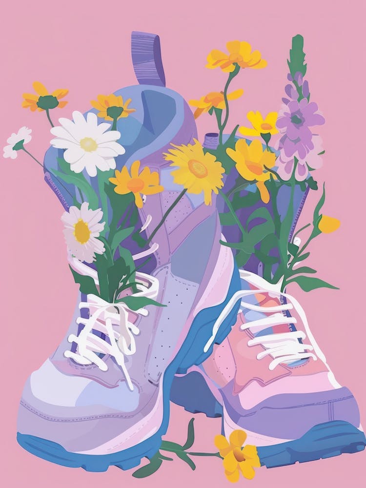Retro Sneakers With Flowers 90s 3