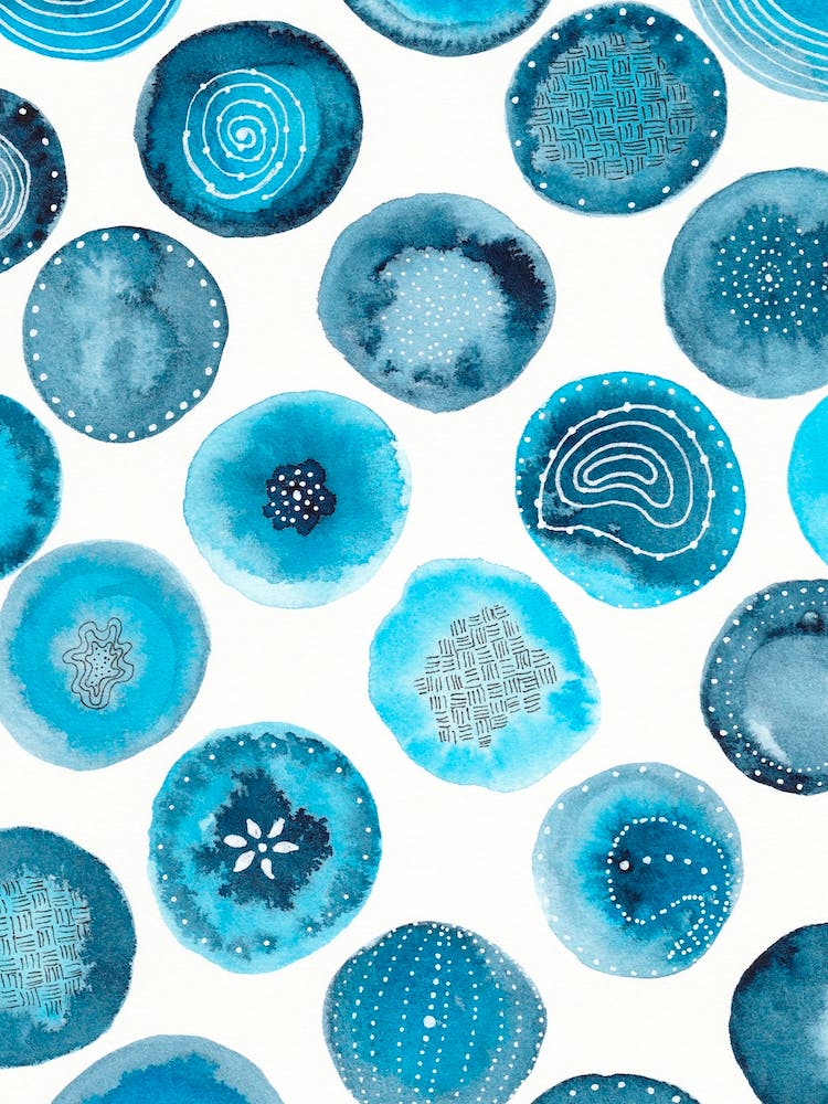 Indigo Aquarelle Encre 2