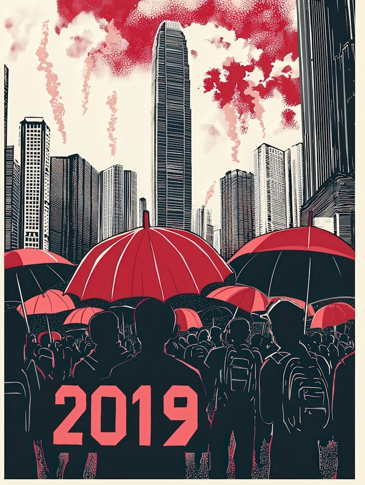 Aihrgdesign A Bold Activist Poster Symbolizing The Hong Kong 4