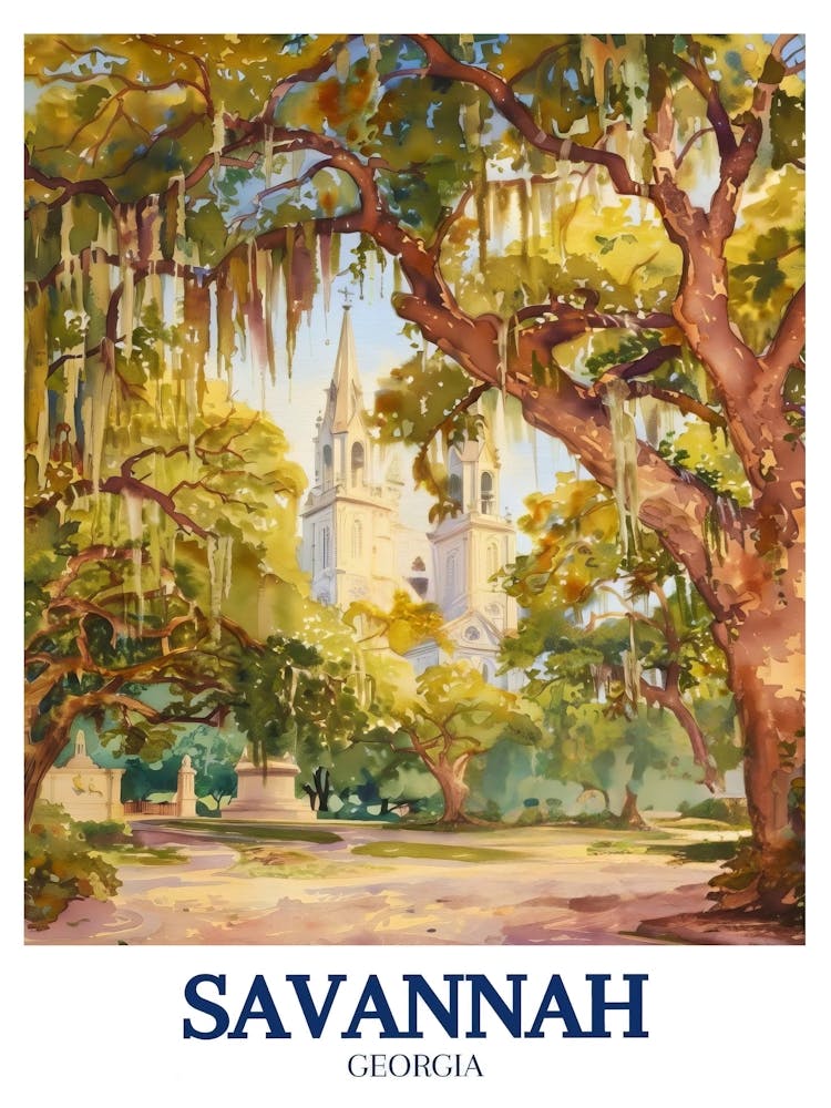 Savannah Ga Prints Forsyth Park Cathedral Of St
