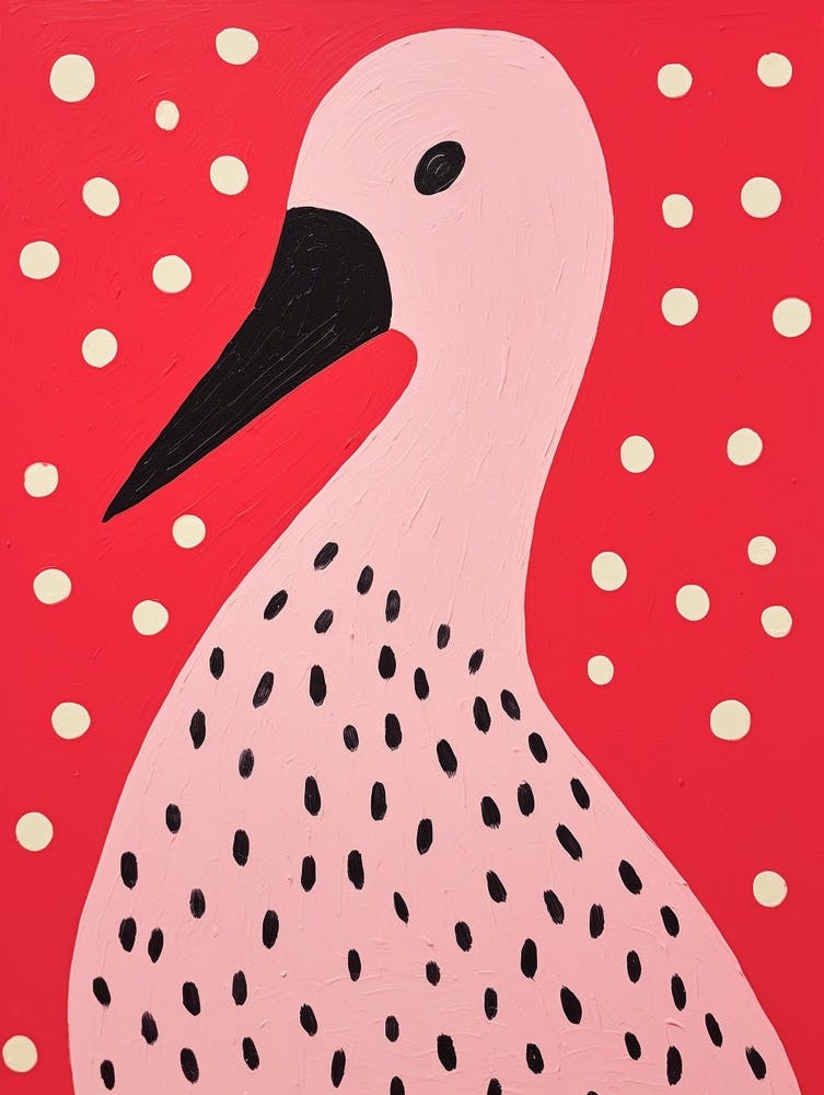 Pink Polka Dot Swan 1