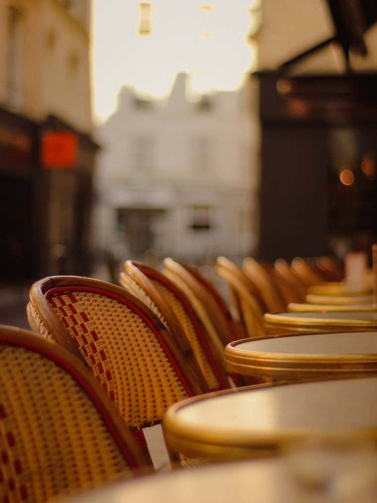 Paris Bistro Chairs Golden Light
