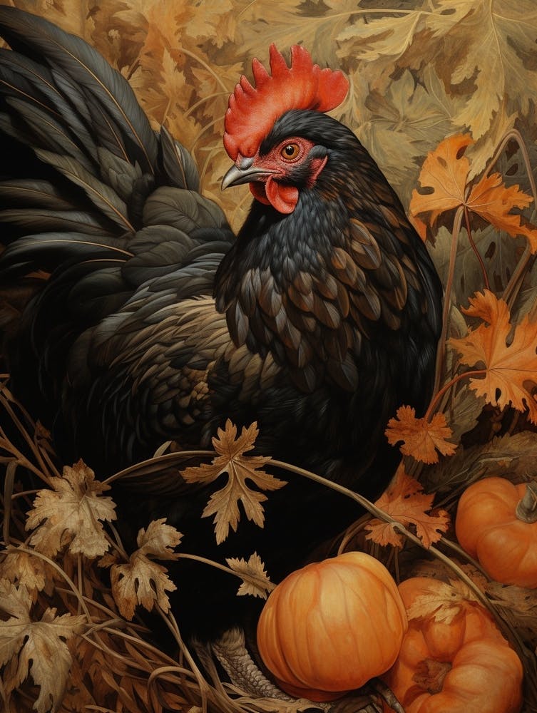 Dark And Moody Botanical Chicken 1