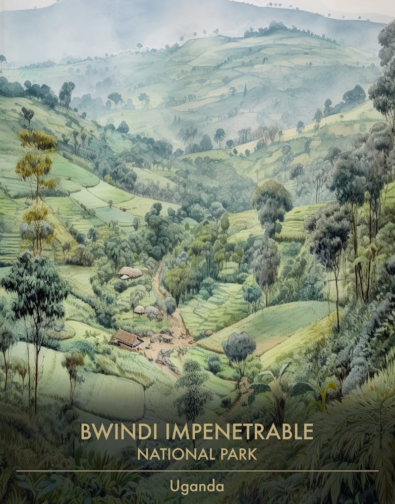 Bwindi Impenetrable National Park Uganda Watercolour 4