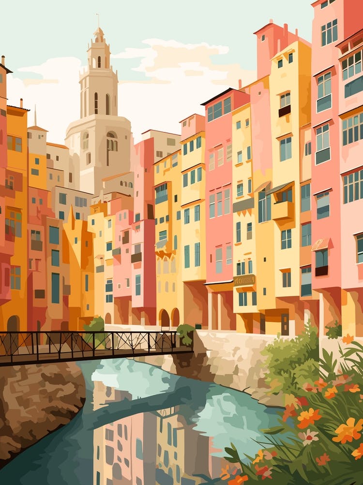 Girona Spain 2 Illustration